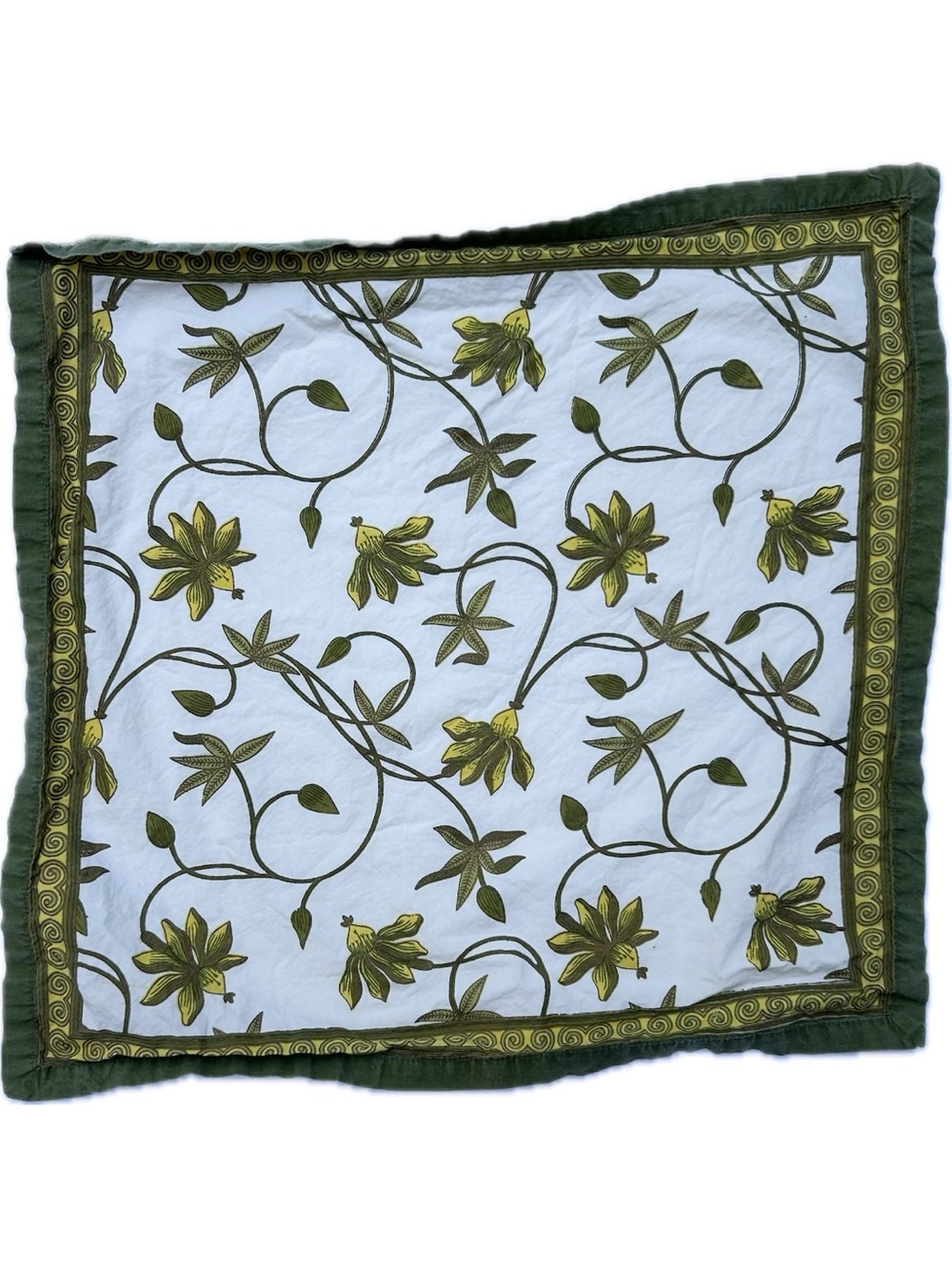 Green Floral Cotton Scarf - Women Accessories